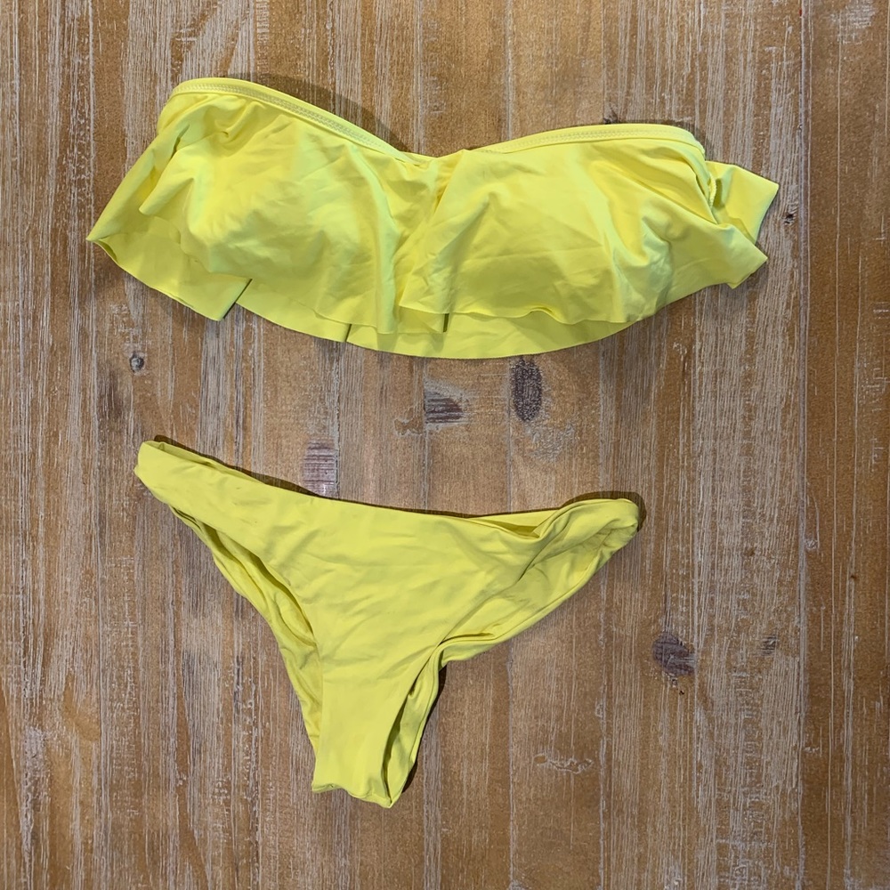 Yellow L SPACE strapless bandeau bikini set Size S